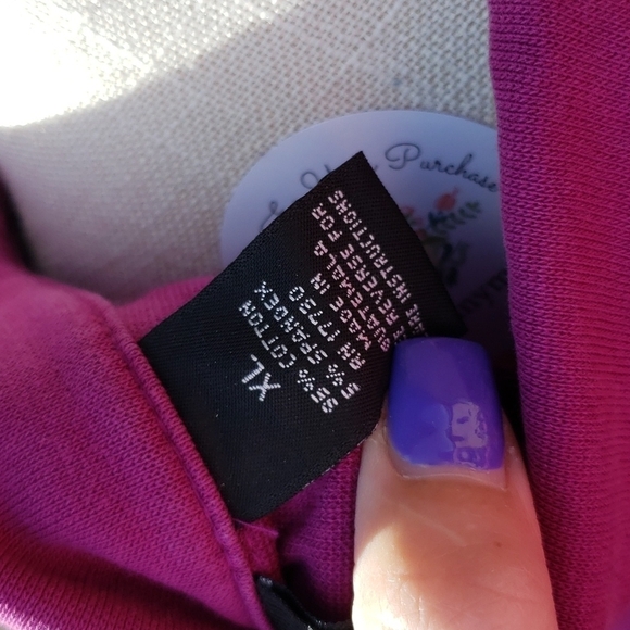 Vintage 90's Mossimo stretch Fuchsia pink polo colared 3/4 quarter Sleeves bl… - Picture 6 of 7